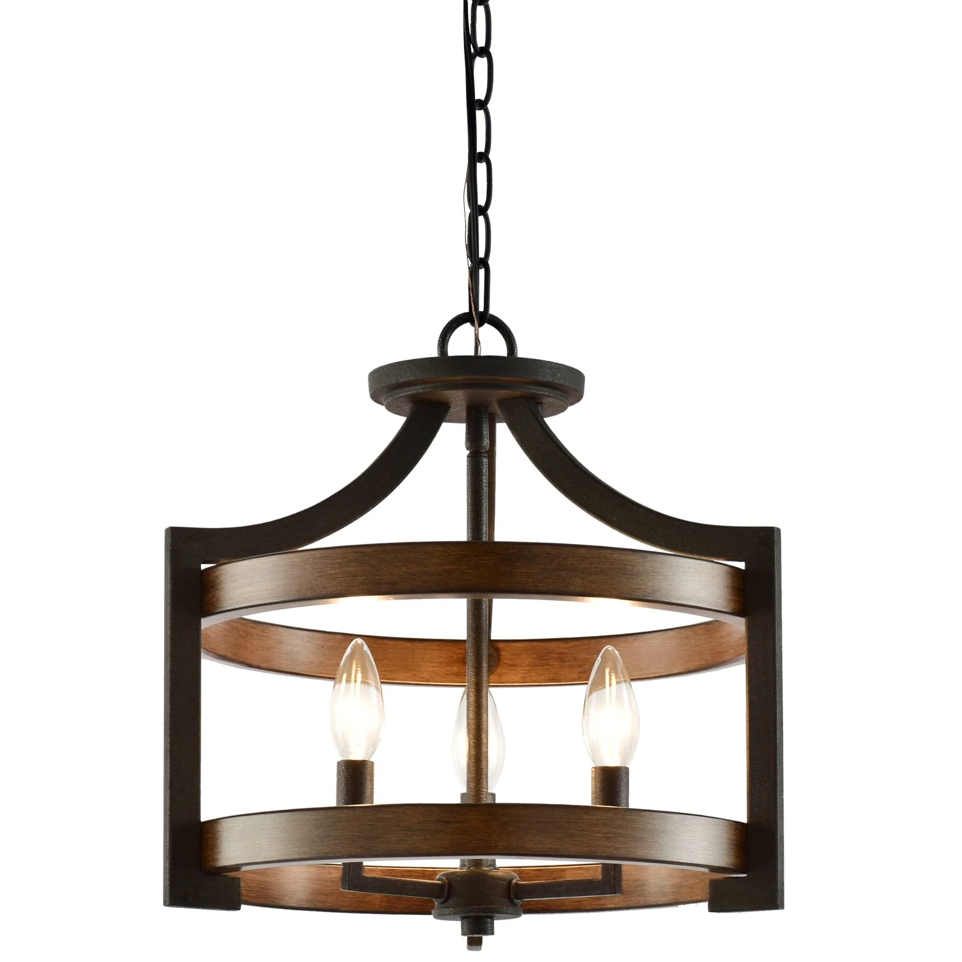 Woodrow 15 3-Light Industrial Farmhouse Semi Flush Convertible Pendant Light