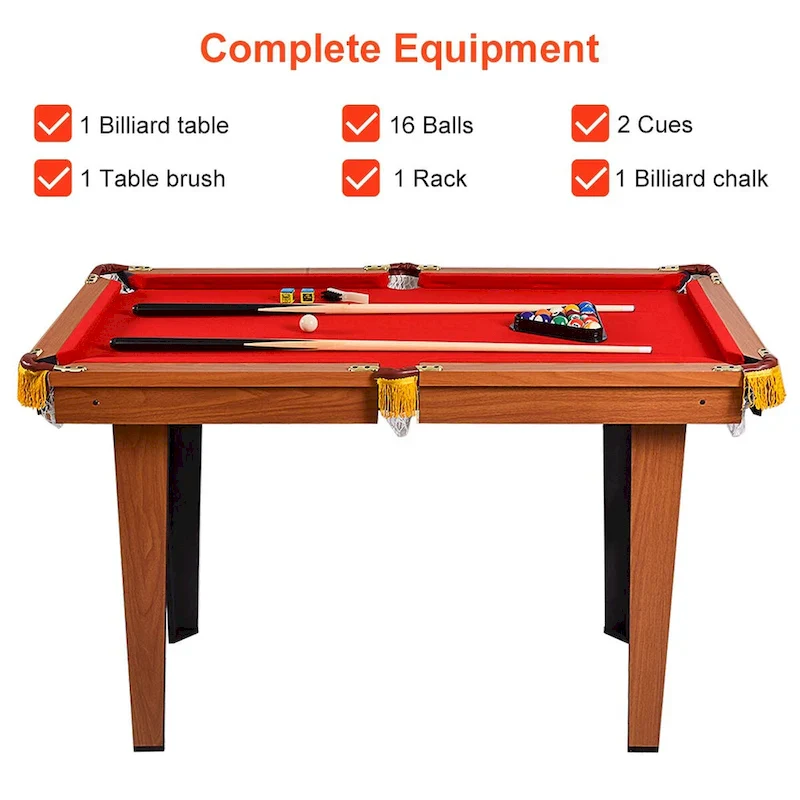 Costway 48 Mini Table Top Pool Table Game Billiard Set Cues Balls - 48L x 26W x 30H