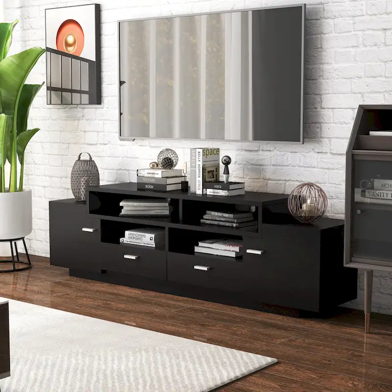 Peyson Contemporary 70-inch 2-Drawer Wood TV Stand by Furniture of America