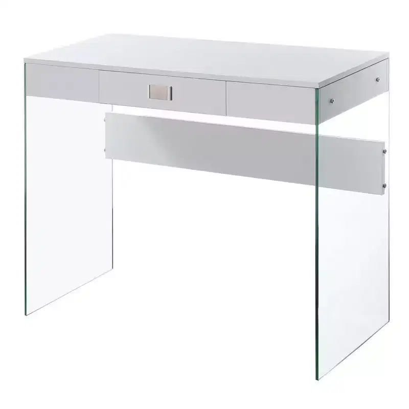 36 Breighton Home Uptown Glass Desk with Drawer