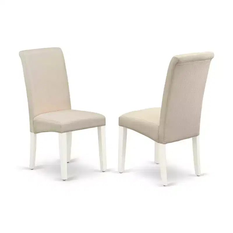3-Piece Linen White Finish Solid Wood Top with Dropleaf Dining Table