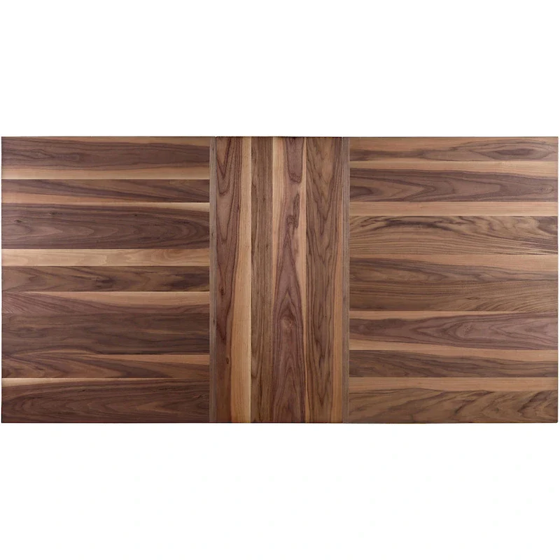 Mid-Century Modern Industrial Wooden Block Design Dining Set