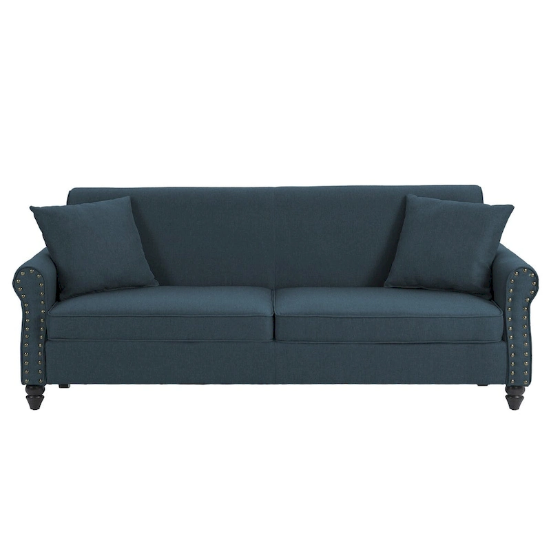 Modern 73 Nailhead Trim Loveseat Sofa