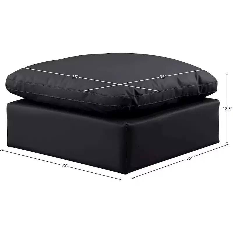 Meridian Furniture,Indulge Vegan Leather Ottoman