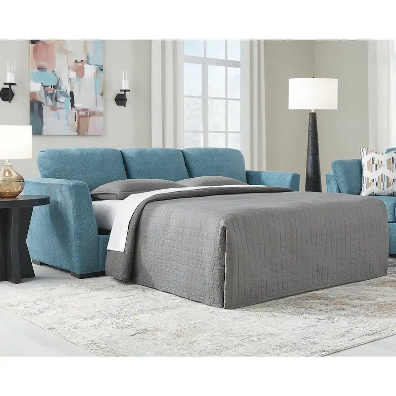 Signature Design by Ashley Keerwick Teal Queen Sofa Sleeper - 94 W x 41 D x 39 H