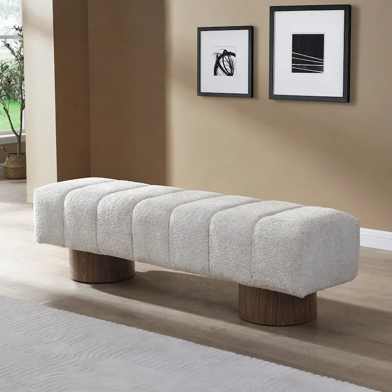 No-Assembly End of Bed Entryway Bench Ottoman