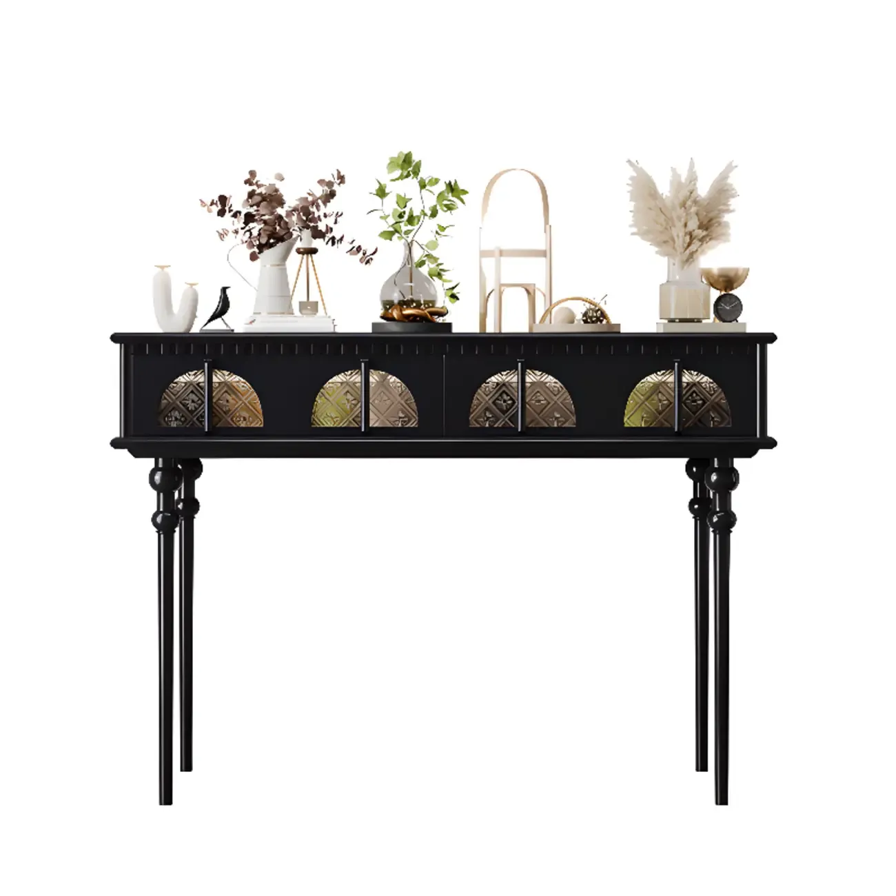 Tall Entryway Rectangular Wooden Console Table with Drawers