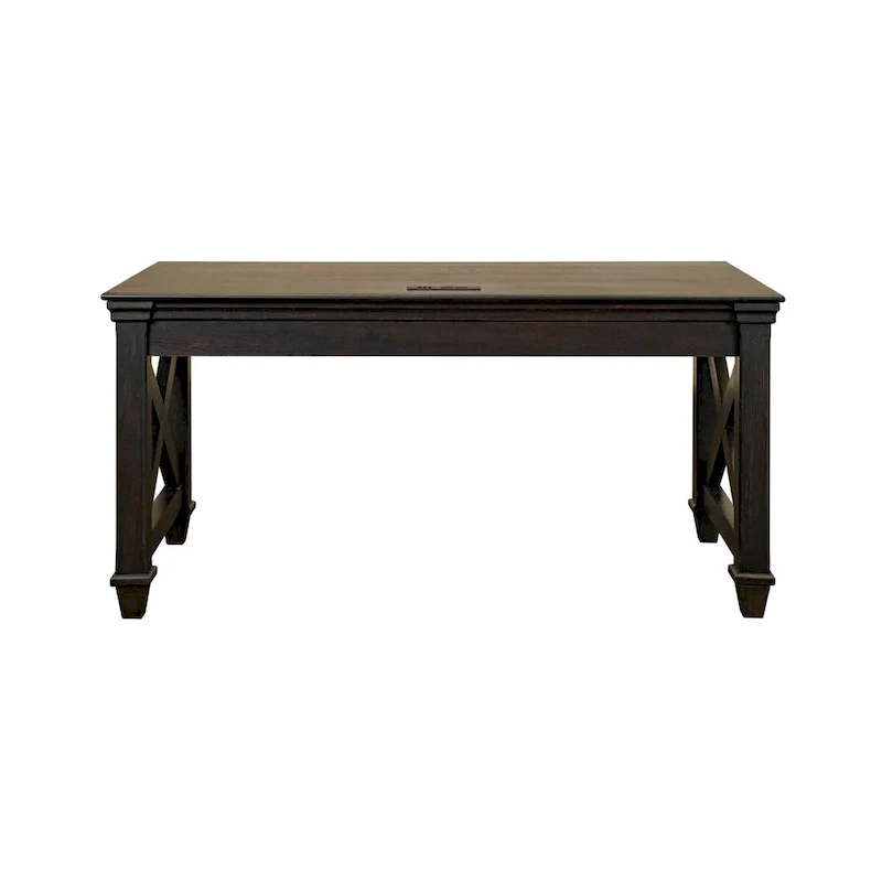 Traditional Wood Writing Desk, Dark Brown