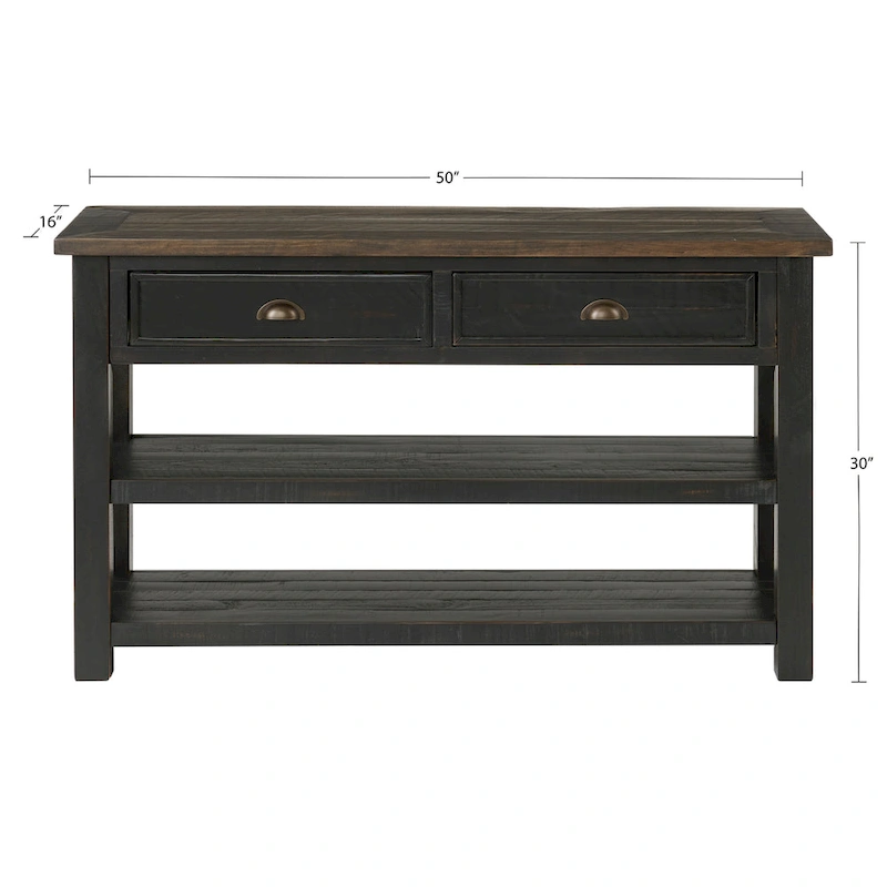 The Gray Barn Downington Solid Wood 2-Drawer Sofa Console Table