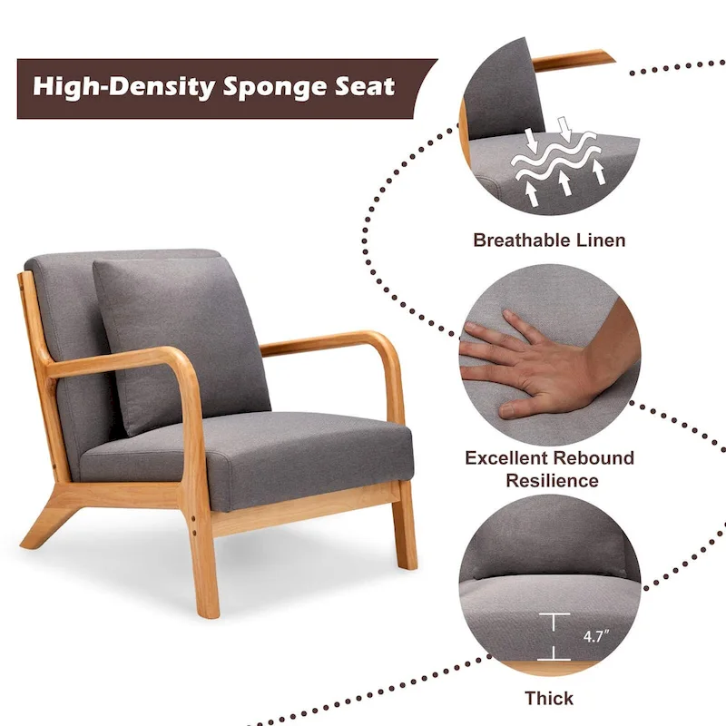 AECOJOY Mid Century Modern Living Room Reading Comfy Lounge Chairs