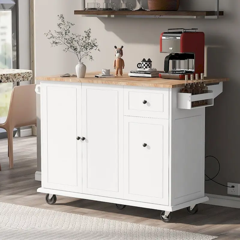 54 Kitchen Island Cart with Wheels