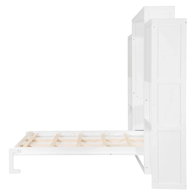All-in-one Murphy Bed with Desk, Vanity and Wardrobe Queen Folding Bed