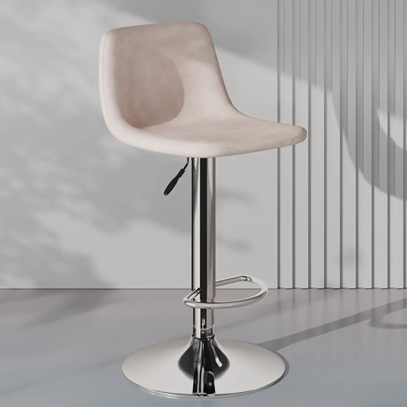 Modern Leather Swivel Bar Stool Adjustable Height