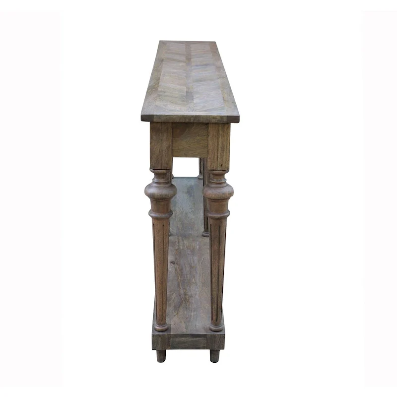 72-inch Traditional Turned Leg Console Table, Mango Hardwood