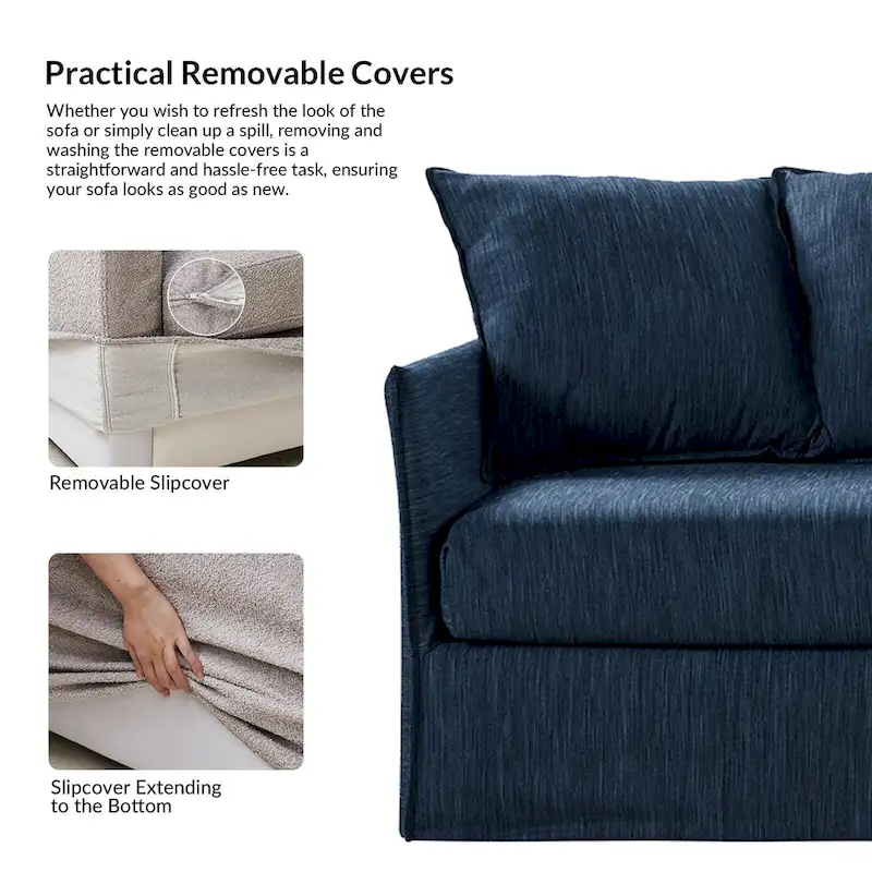 Gottfried 80 Slipcovered Sofa with Removable Cushions by