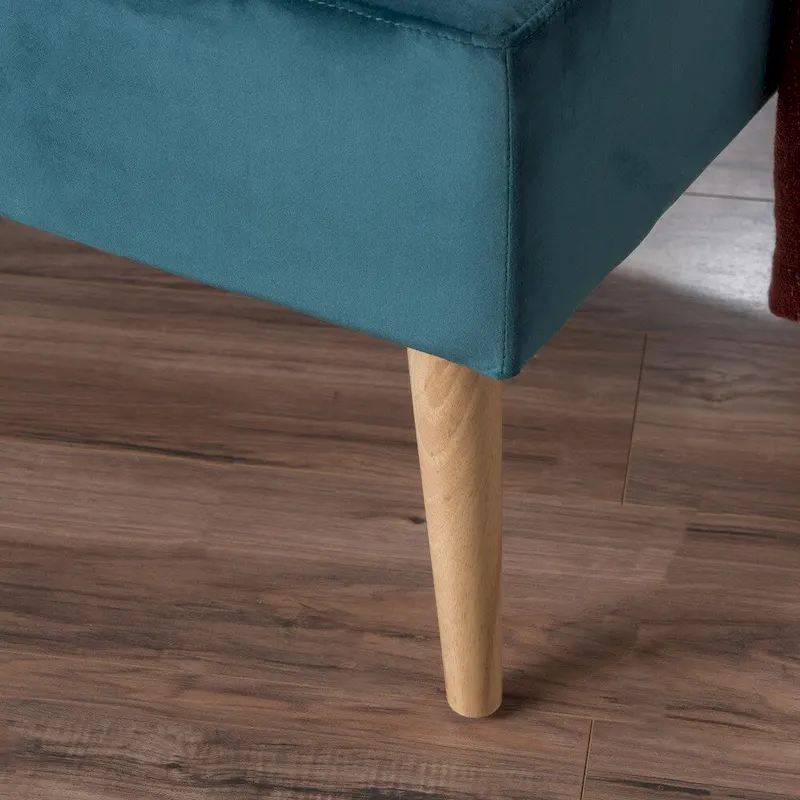 Mid-Century Velvet Ottoman