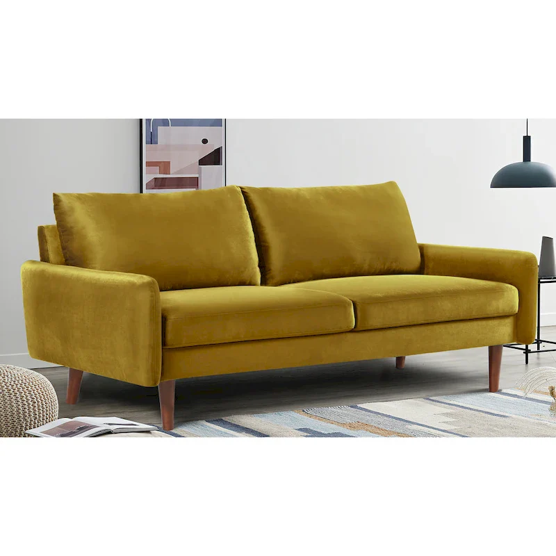 US Pride Furnitirue 70W Tapered-Leg Velvet Sofa