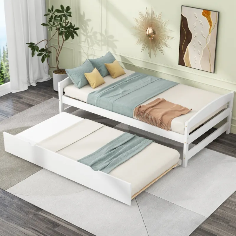 Twin Size Platform Bed with Twin Size Trundle