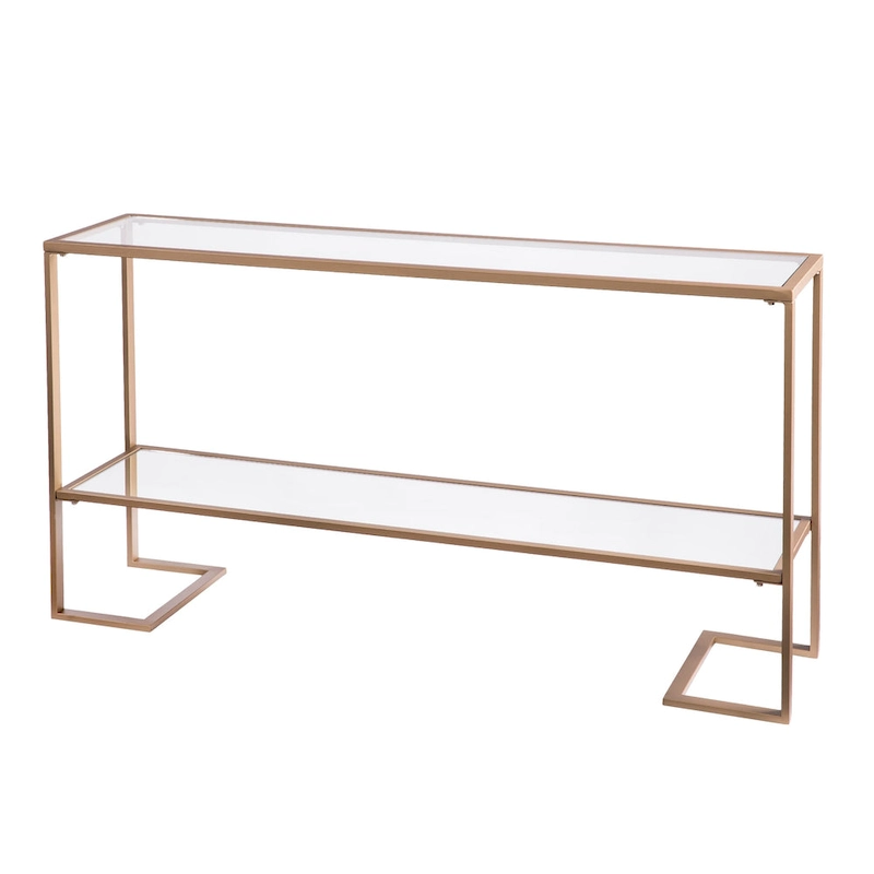 SEI Furniture Grant Glam Gold Matte Finish Console Table