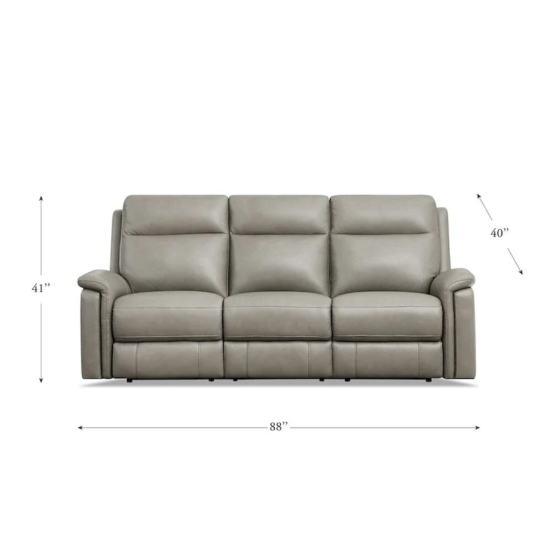 Hydeline Stanfield Zero Gravity Power Recline and Headrest Top Grain Leather Sofa