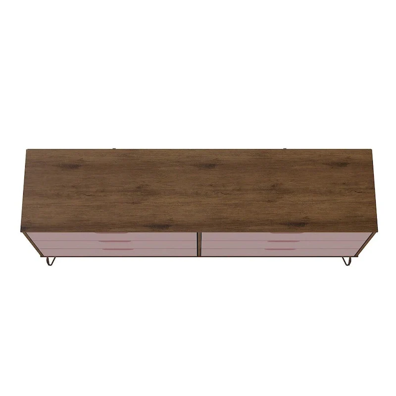 6-Drawer Double Low Dresser with Metal Legs