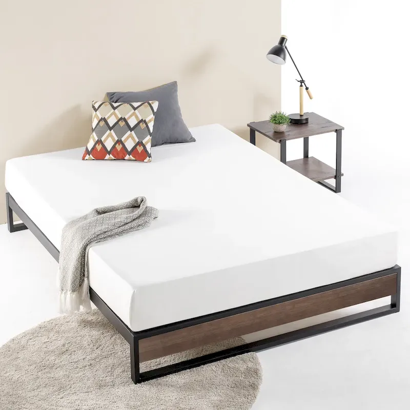 Priage by ZINUS GOOD DESIGN Winner 10 Inch Grey Wash Bamboo and Metal Platforma Bed