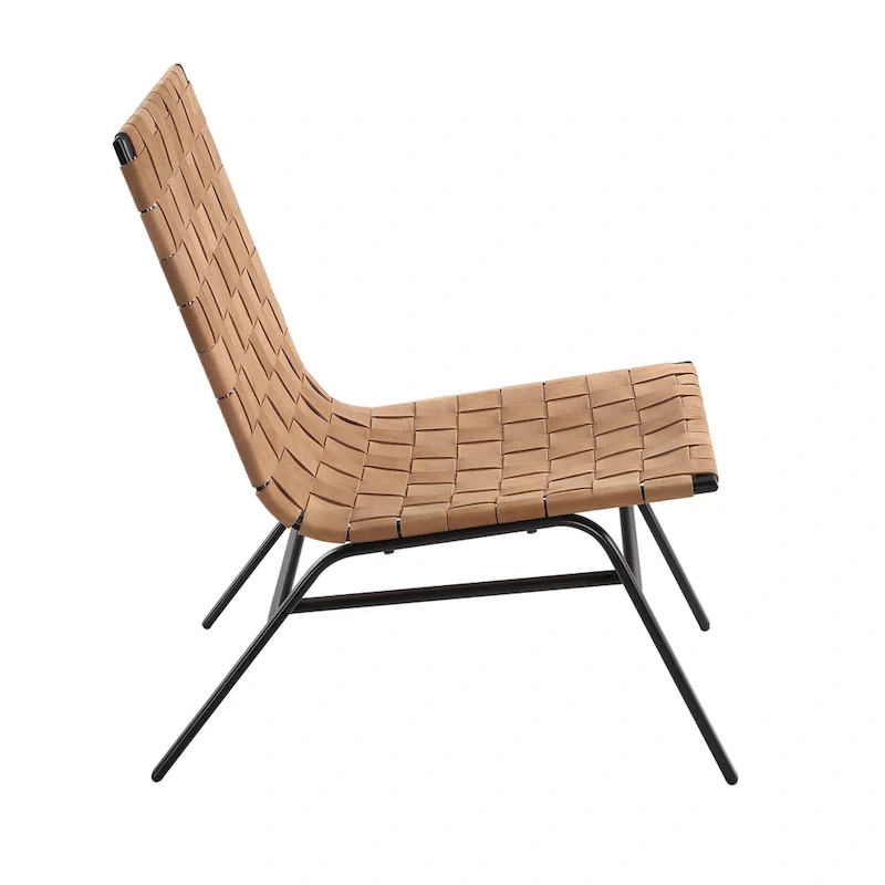 Calvo Woven Brown Leather Accent Chair by Greyson Living