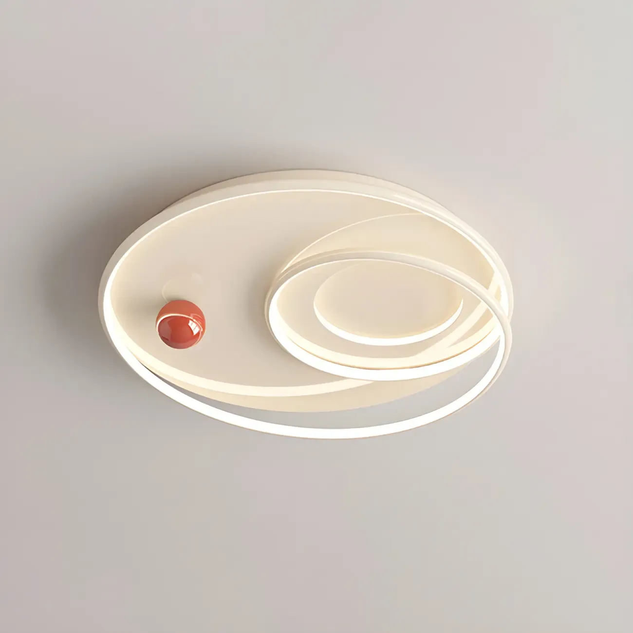 White Round Chic LED Dimmable Flush Mount Ceiling Light