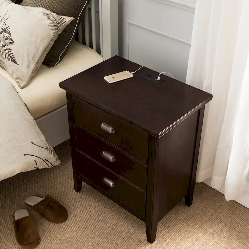 Laurent 3 Drawer Nightstand Set of 2