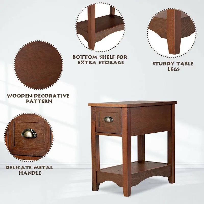 Modern-Style Side Table / Coffee Table (2-Piece Set), Compact Design with Drawer — 13