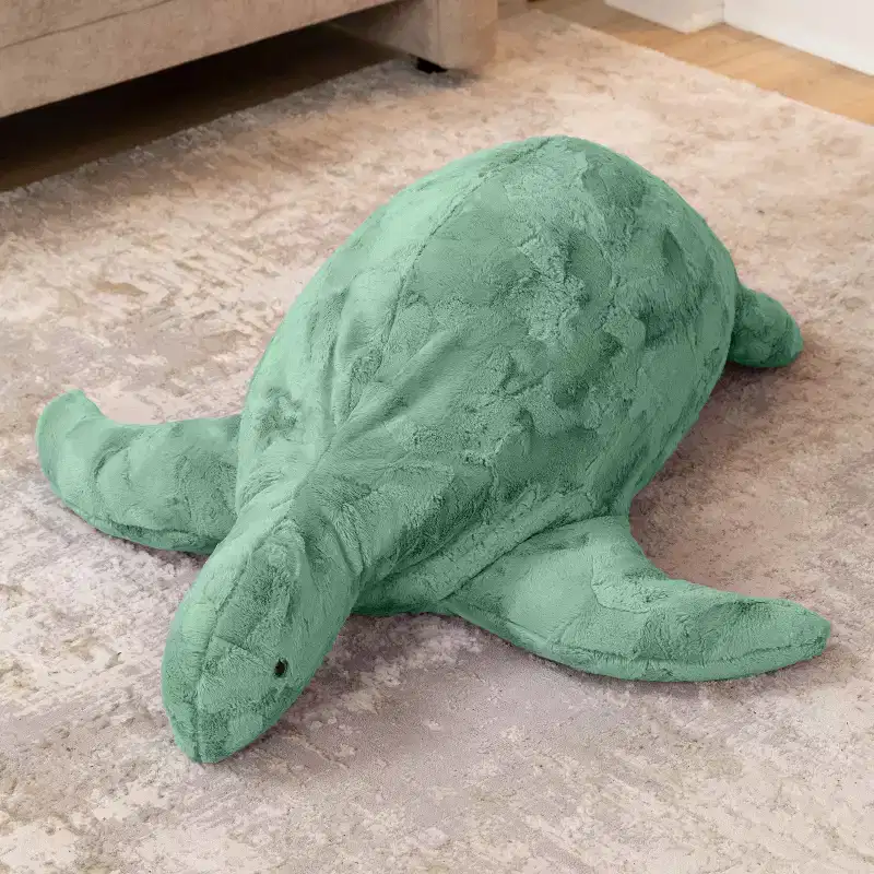 Faux Fur Turtle Kids Bean Bag Seat – Large, Seats up to 2 (Multiple Colors)