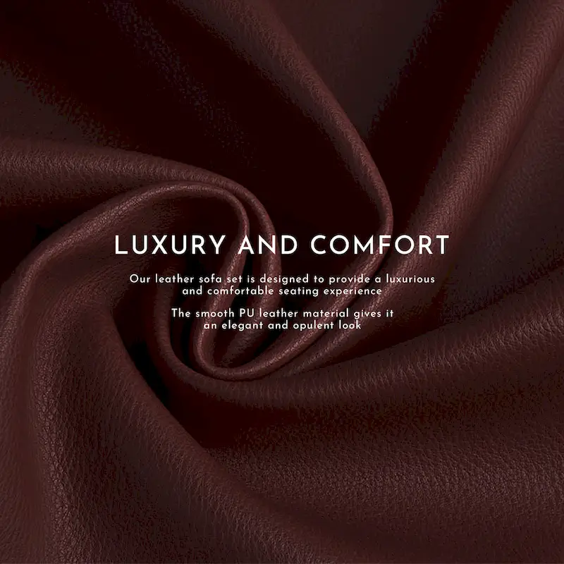 3 Piece Faux Leather Manual Reclining Livingroom Sofa Set with Dropdown Table and Console