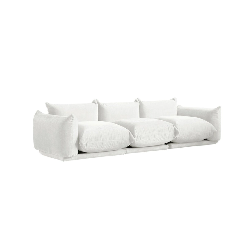 Modern Comfy 3 Seater Couch, Chenille Sectional Sofa 3 Seats Modular Couches with Thick Cushion