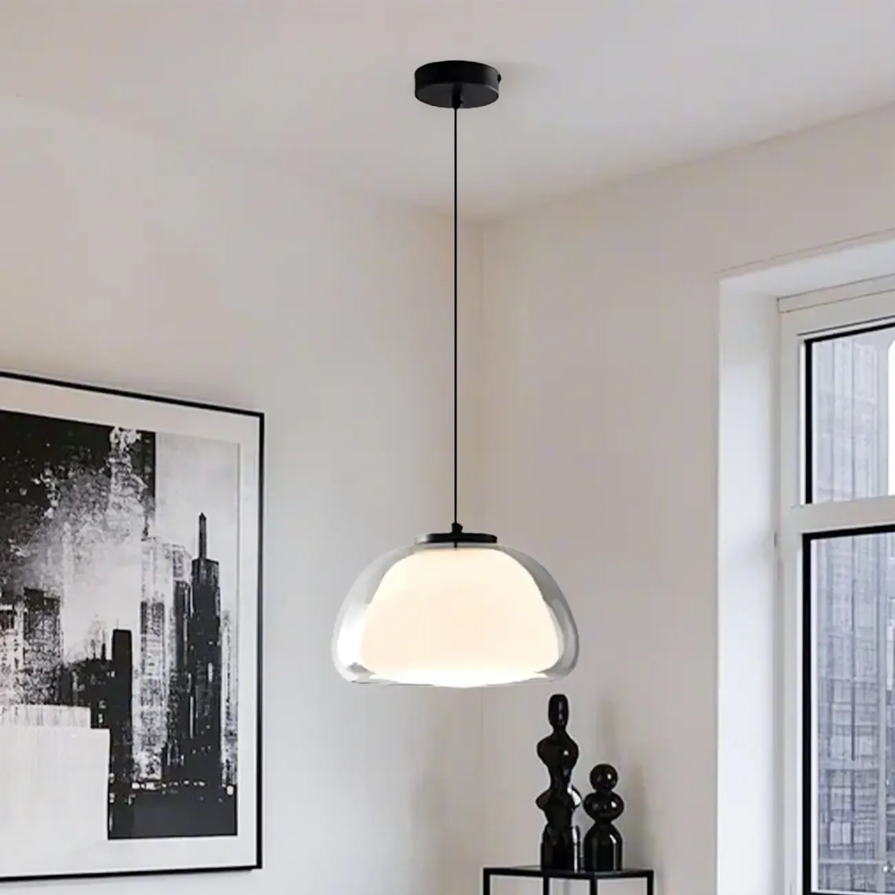 Nordic Jelly Milky Glass LED Pendant Lamp for Living Room