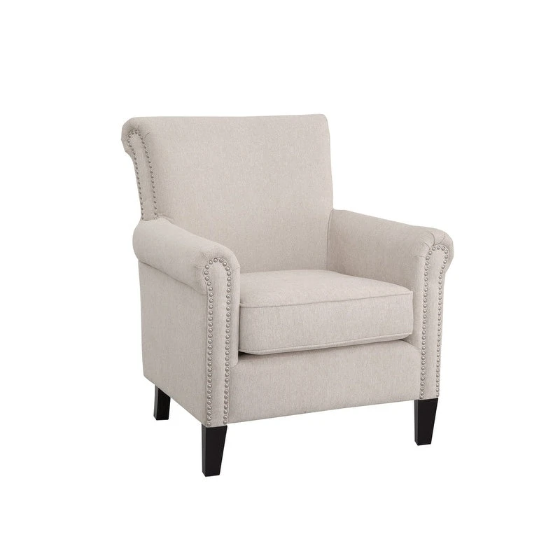 Roseanne Upholstered Accent Armchair with Silver Nailhead Trim