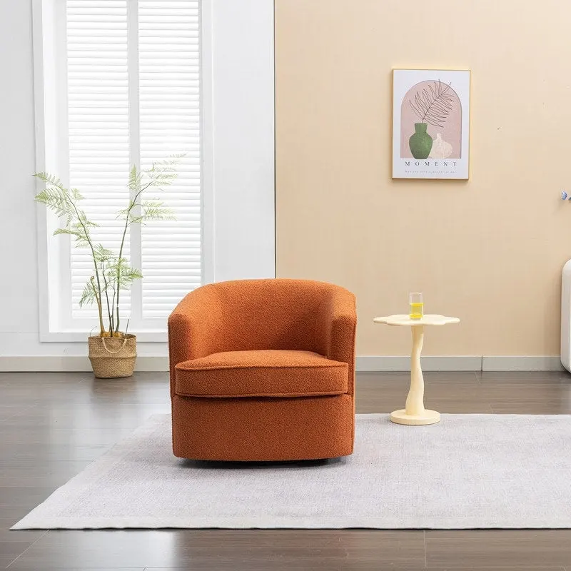 SEYNAR Modern Boucle Upholstered 360 Degree Swivel Accent Club Chair