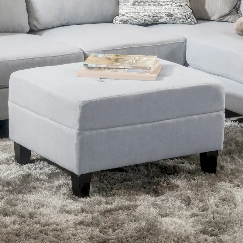 Tiernan Tufted Fabric Ottoman by Christopher Knight Home