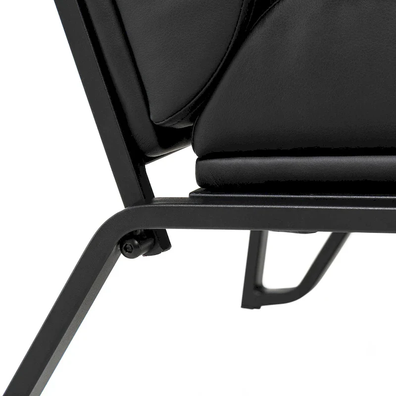 26.75W Modern Comfy PU Leather Accent Chair with Metal Frame