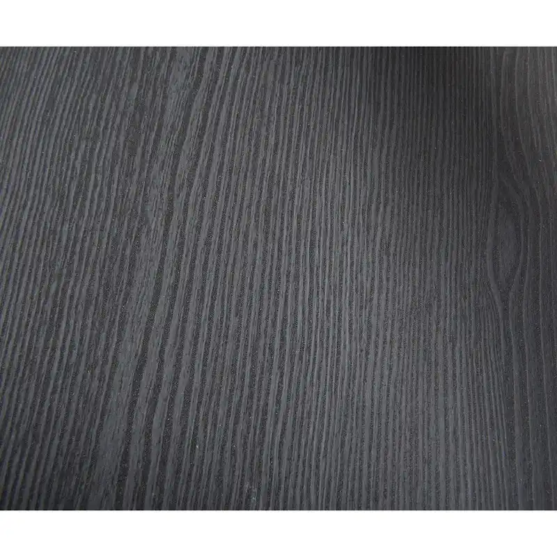 Dark Wood Finish Top Hexigon Side Table with Metal Base