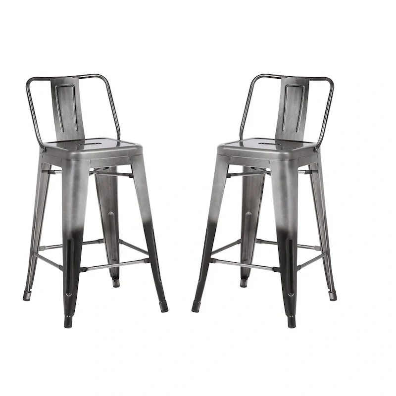 AC Pacific 30 Inch Metal Barstool Set of 2
