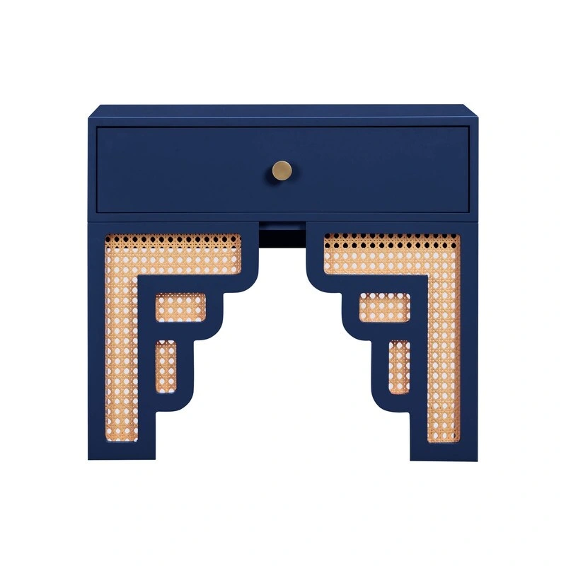 Suzie Wood & Rattan Nightstand