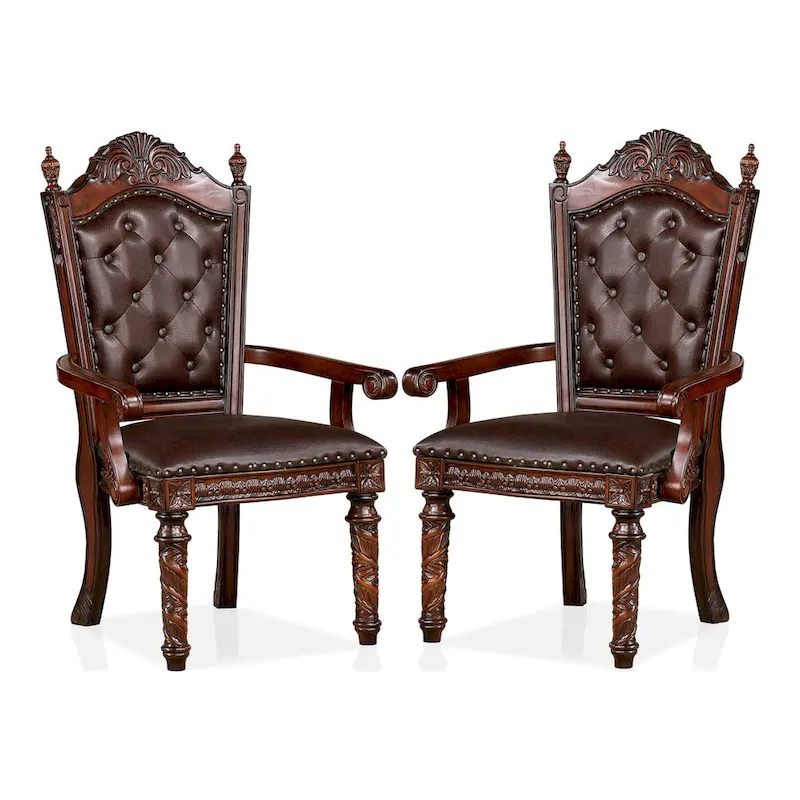 Solid Cherry Wood Armchairs (Set of 2)