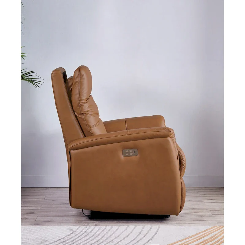 Hydeline Logan Power Headrest Top Grain Leather Recliner Chair