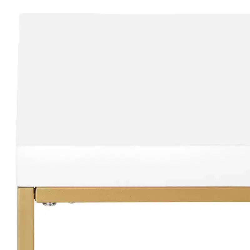 White & Gold Writing Desk, 1-Person