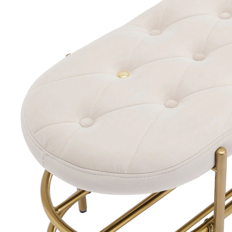 SEYNAR 40 Velvet Upholstered Living Room Bench with Double shoe rack