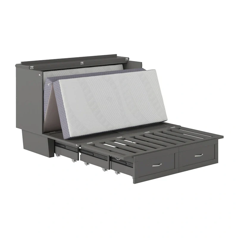 Queen Murphy Bed Chest with Mattress