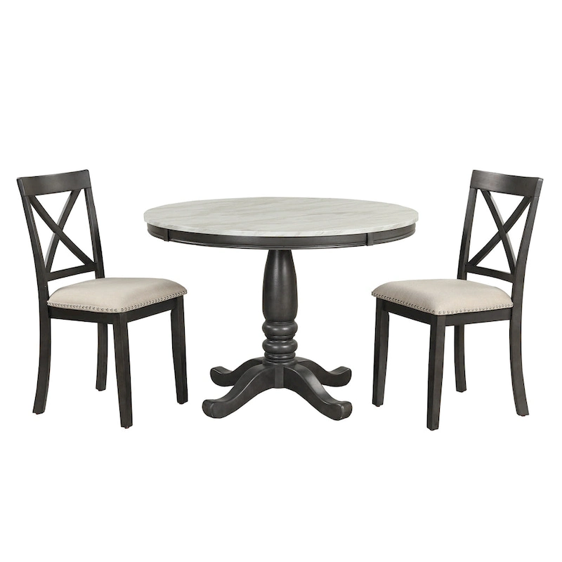 5-Piece Modern Wooden Dining Set with Round Table & Chairs