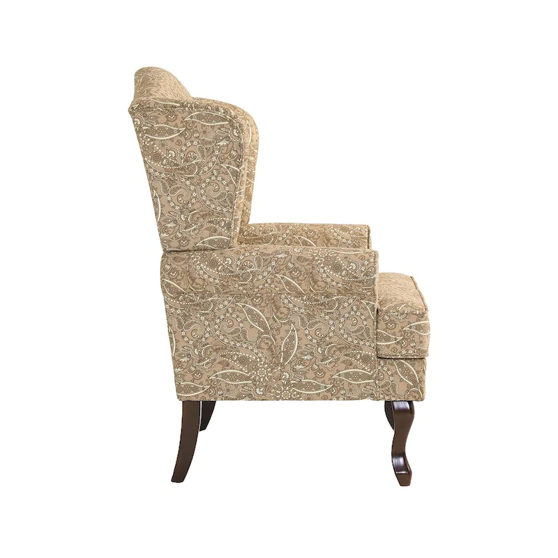 2 Set Traditional Wingback Accent Chairs Upholstered Armchair