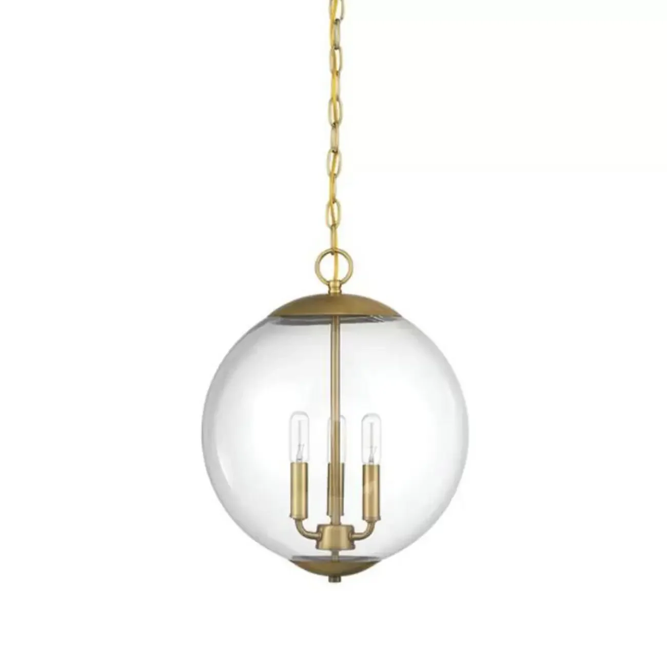 Mini 3-Light Clear Glass Sphere Chandelier