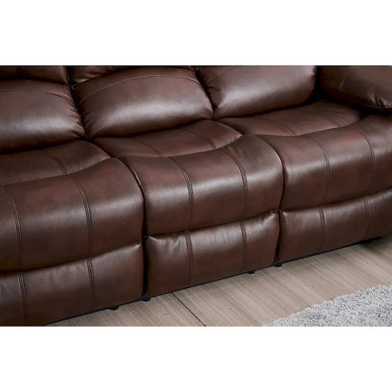 Betsy Furniture 3 Piece Bonded Leather Reclining Living Room Set, Sofa, Loveseat and Glider Chair